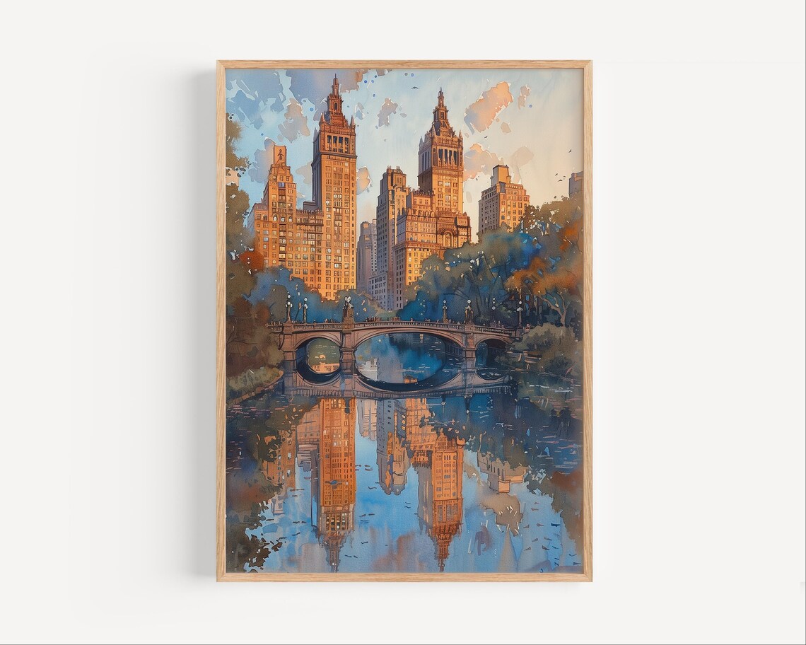 Central Park New York Watercolor Art Print