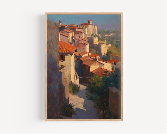 Ancient Campobasso Old Street Terracotta Rooftops Italy Poster