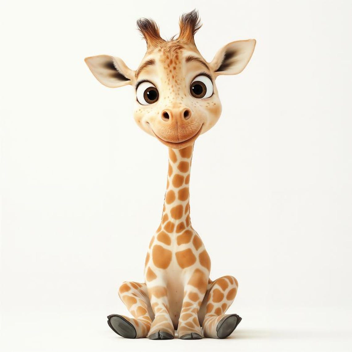 Adorable Baby Giraffe with Big Eyes Cute Safari Nursery Poster