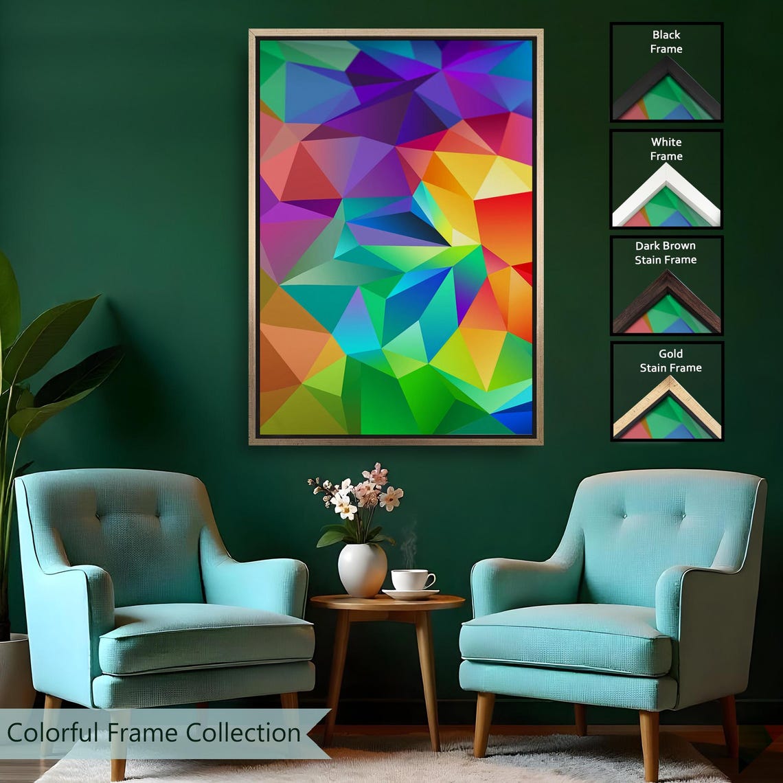 Colorful Geometric Shapes Multi Colored Abstract Painting Large Wall Art Abstract Print Abstract Wall Art - Image 2