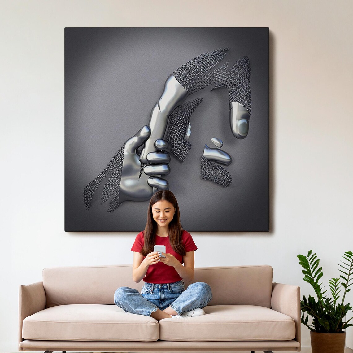Metallic Effect 3D Poster, Modern Wall Decor - Image 3