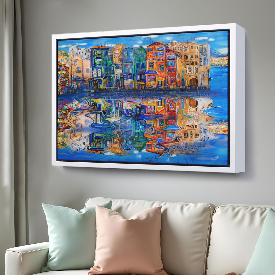 Amsterdam Canal Colorful Houses Water Reflection Netherlands Poster - Image 3