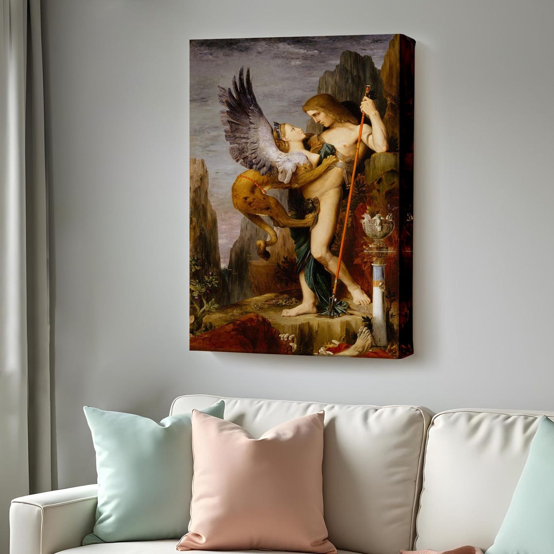 Moreau Oedipus and the Sphinx Mythology Classic Oil Art Poster