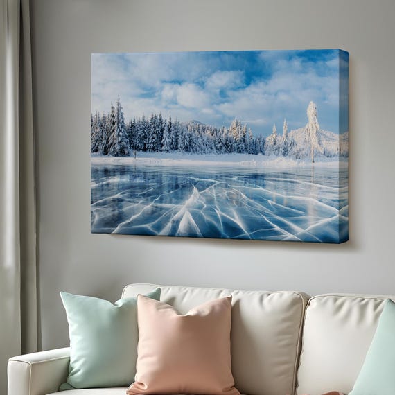 Frozen Lake In Ukraine Decorative Wall Art Nature Print Nature Art Nature Decor Nature Wall Decor