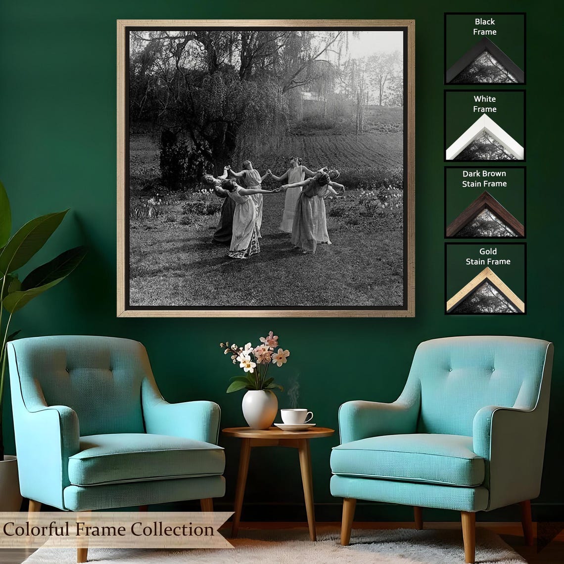 Vintage Women Dancing Print Gothic Home Decor Ritual Circle Dance N Modern Wall Decor Large Wall Art N Print - Image 2