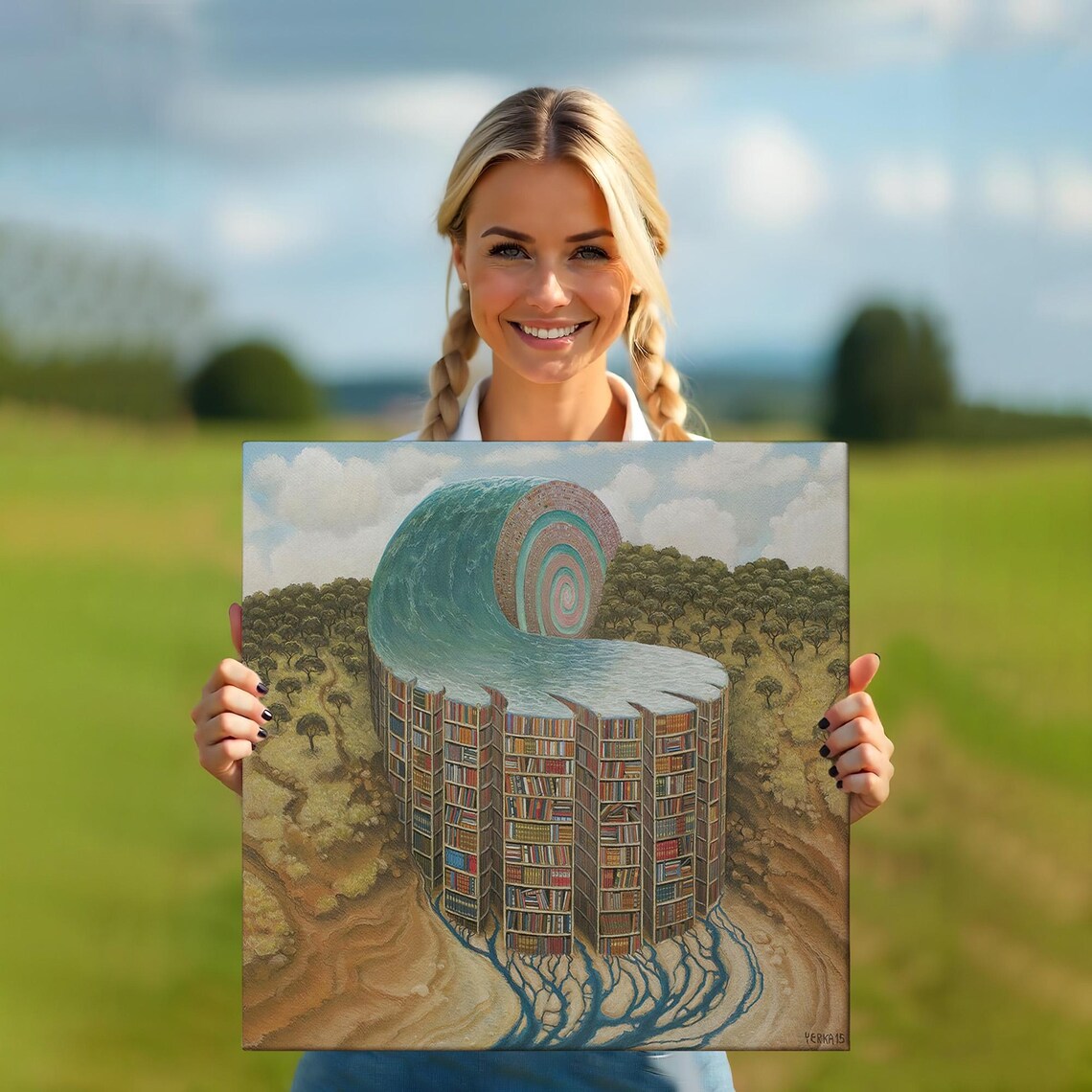 Surreal Library Art Print, Study Room Gift - Image 5