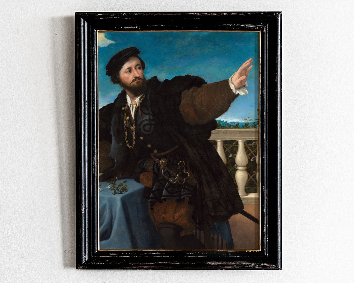 Renaissance Nobleman Sword Portrait Baroque Oil Painting Wall Art