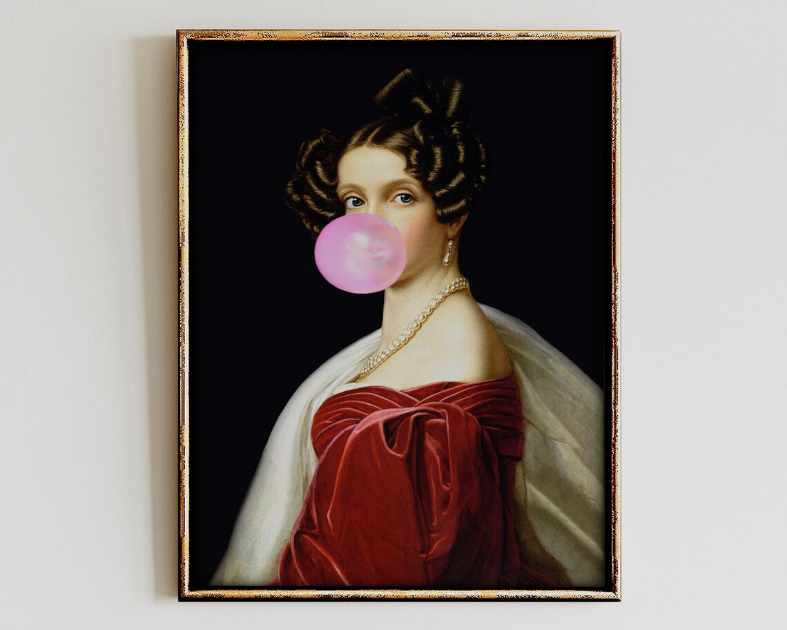 Vintage Altered Portrait Art Print, Moody Baroque