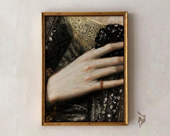 Baroque Art Altered Feminine Wall Woman Portrait Maximalist Print Eclectic Gallery Funky Home Decor Poster
