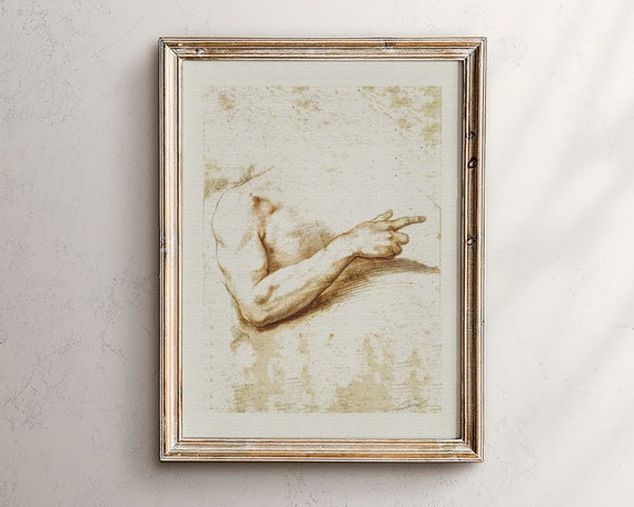 Anatomy Vintage Figure Drawing, Science Illustration