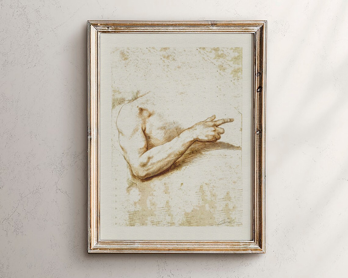 Anatomy Vintage Figure Drawing, Science Illustration