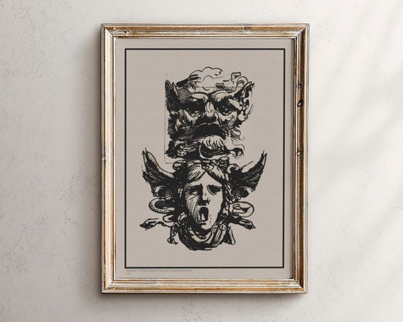 Medusa Antique Poster Vintage Architecture Print