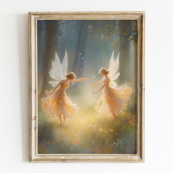 Whimsical Dancing Fairies In A Glade Nursery Wall Art
