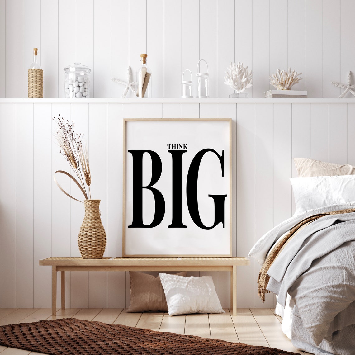 Think Big Bold Black Serif Motivational Success Typography Poster - Image 2