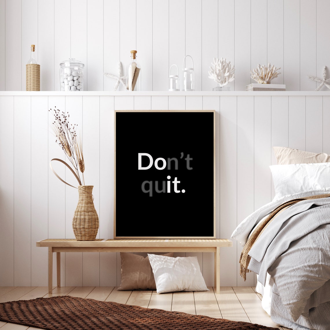 Dont Quit Hidden Do It Message Black Background Quote Poster - Image 3