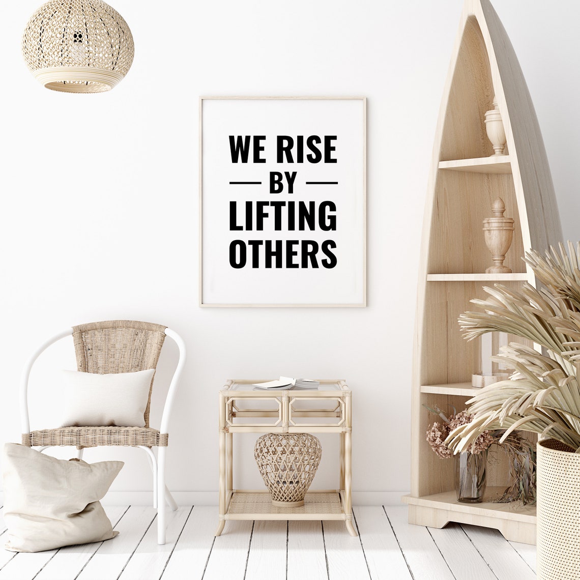 We Rise By Lifting Others Inspirational Teamwork Quote Poster Art - Image 2