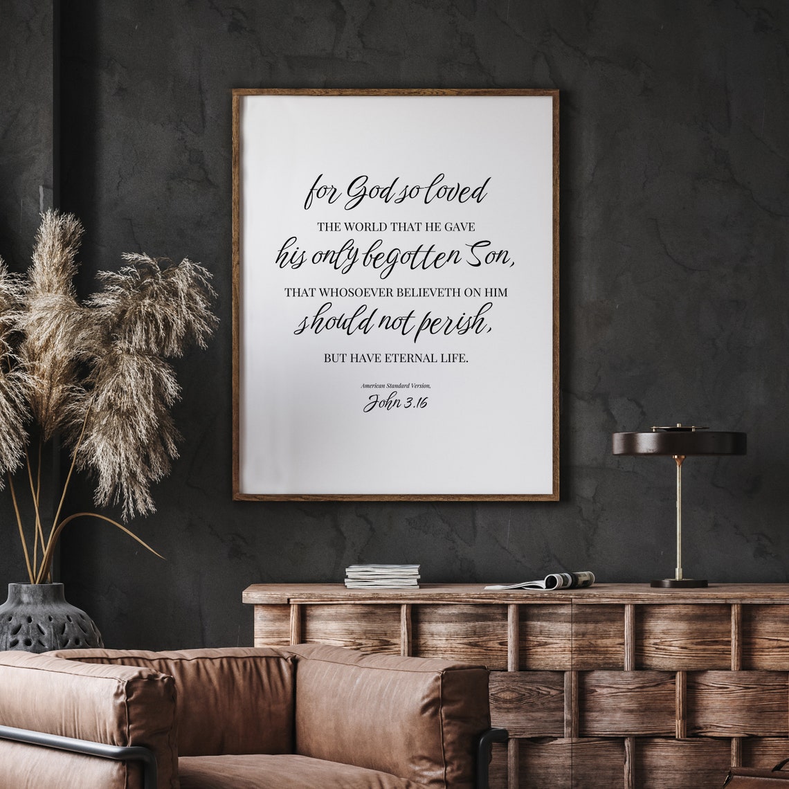 John 316 Mixed Script and Serif Typography Gospel Verse Poster - Image 3