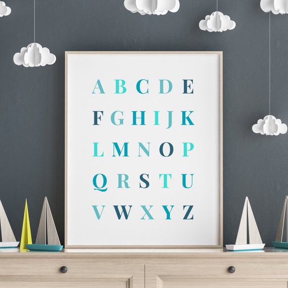 Nursery Alphabet Quote, Kids Room School Sign