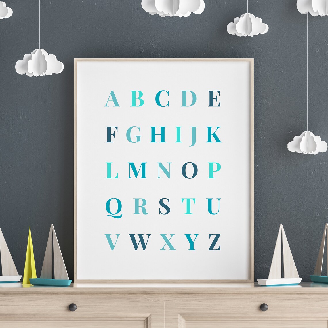 Nursery Alphabet Quote, Kids Room School Sign
