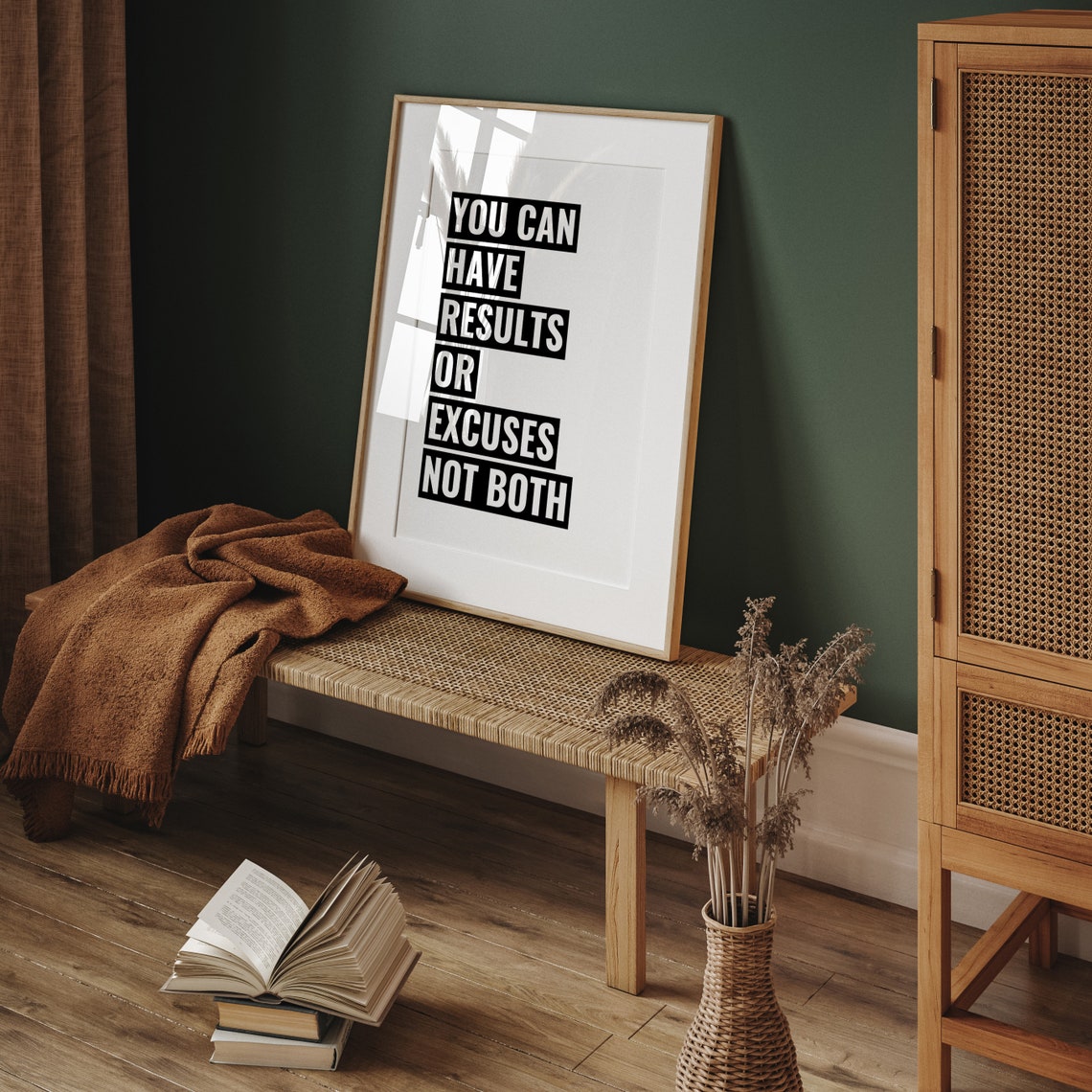 You Can Have Results or Excuses Not Both Bold Hustle Gym Poster - Image 2