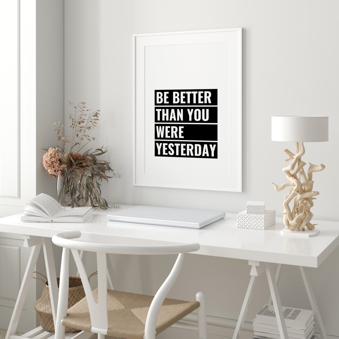 Be Better Than You Were Yesterday Bold Motivational Block Poster - Image 3