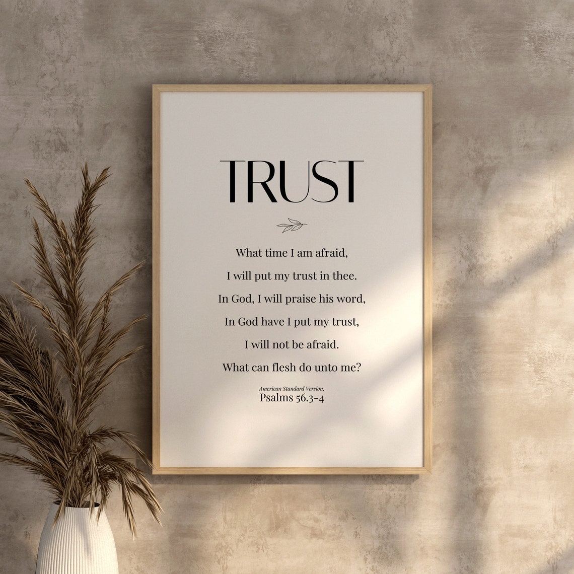 Trust Psalms 563 4 I Will Not Be Afraid Serif Typography Verse Poster - Image 2