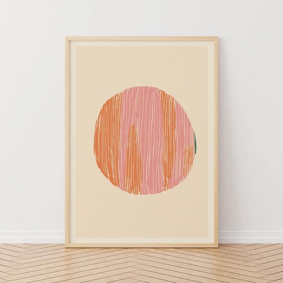 Abstract Planet Print Pastel Circle Wall Art Modern Nursery Decor