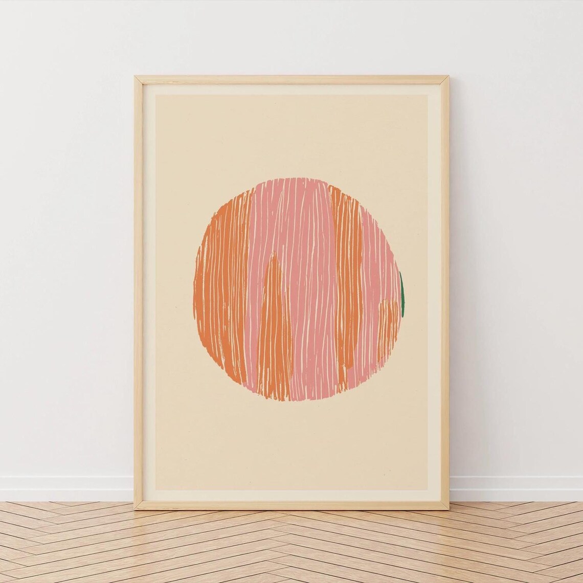 Abstract Planet Print Pastel Circle Wall Art Modern Nursery Decor
