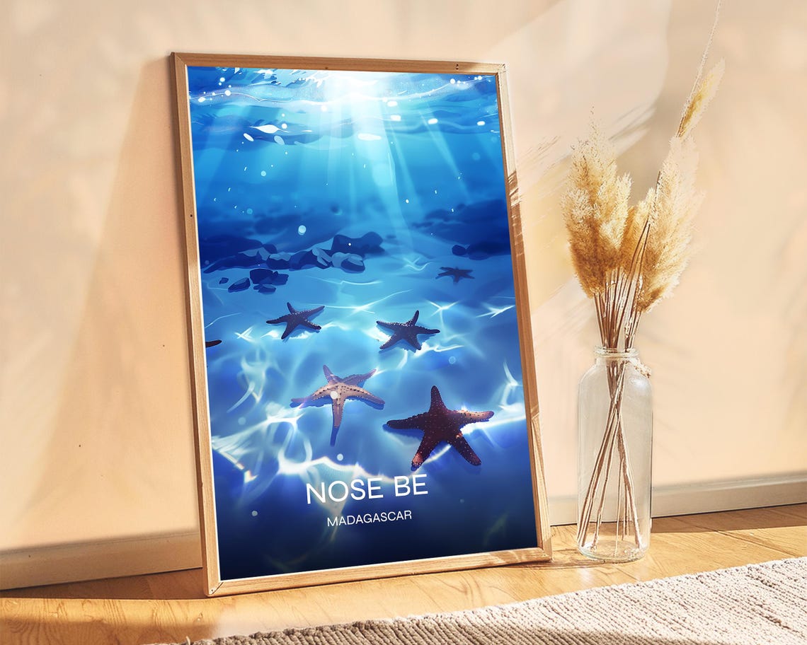 Nose Be Madagascar Starfish Underwater Freediving Art Poster