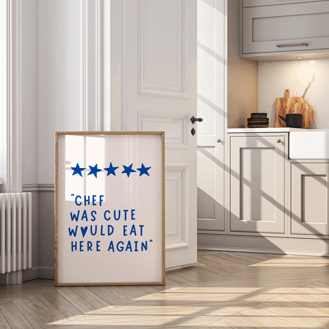 Blue Chef Was Cute Funny Five Star Kitchen Review Quote Poster - Image 3