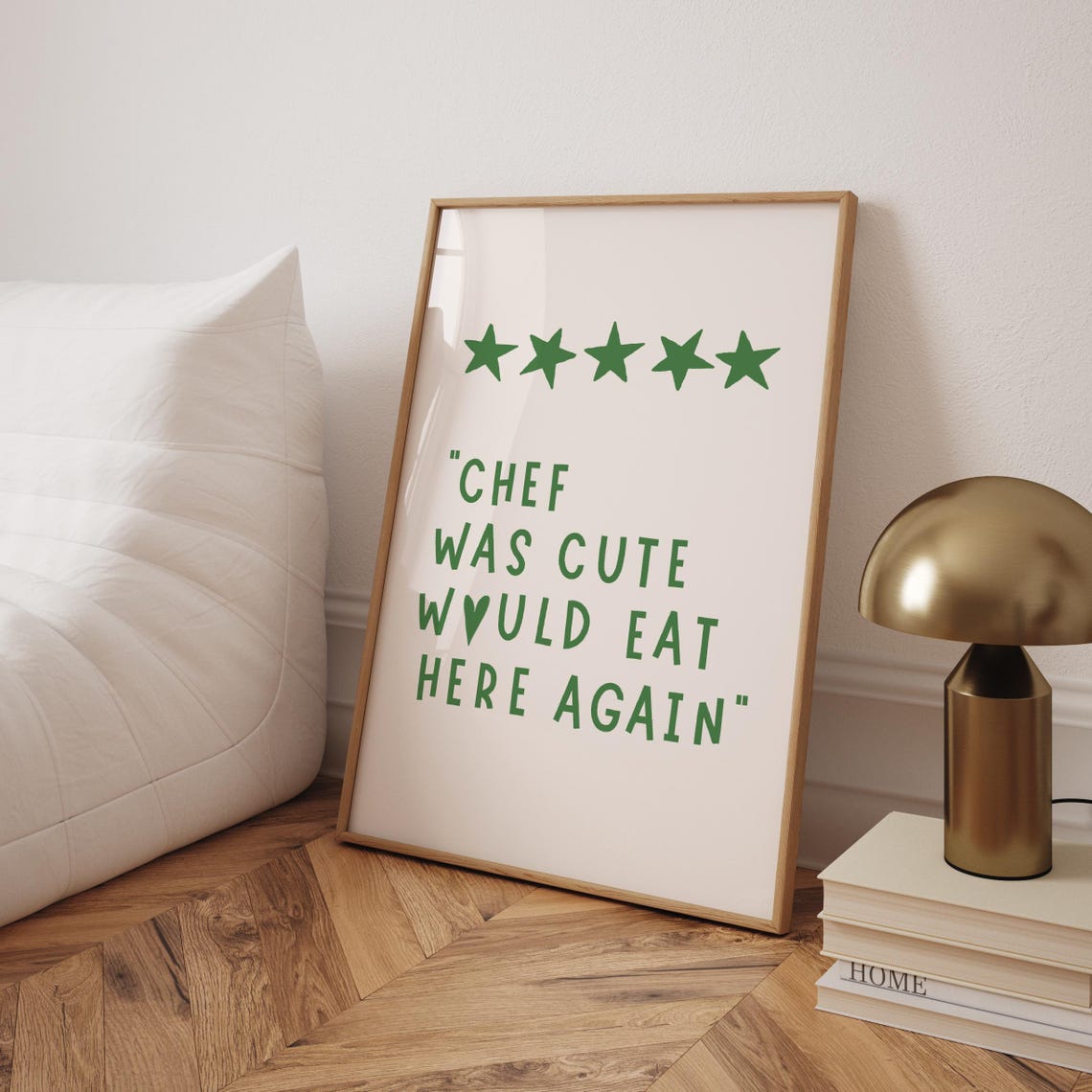 Green Chef Was Cute Funny Five Star Kitchen Review Quote Poster