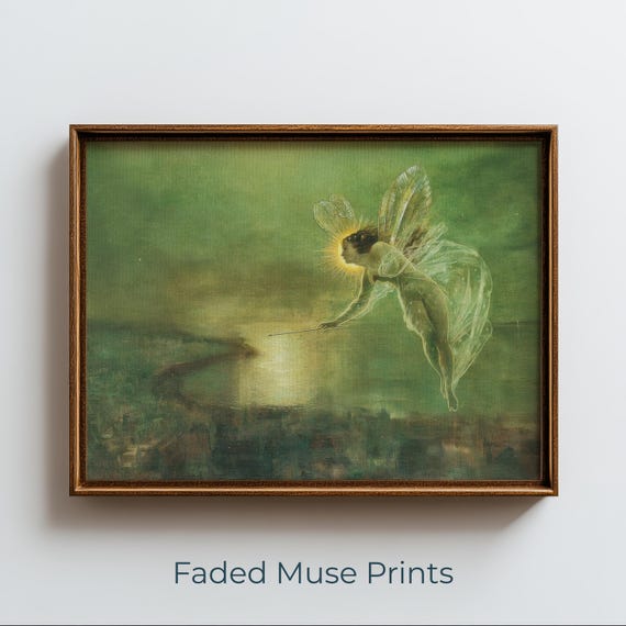 Victorian Fairy Spirit Painting Moody Dark Fantasy Wall Art Digital Download 1560