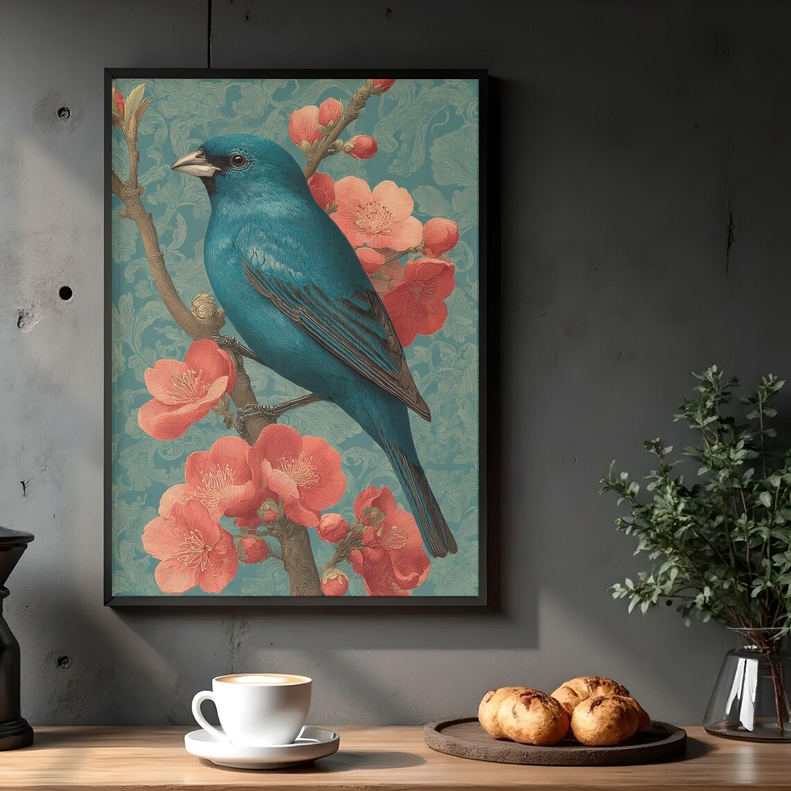 Chinoiserie Bird Vintage Botanical Art Print