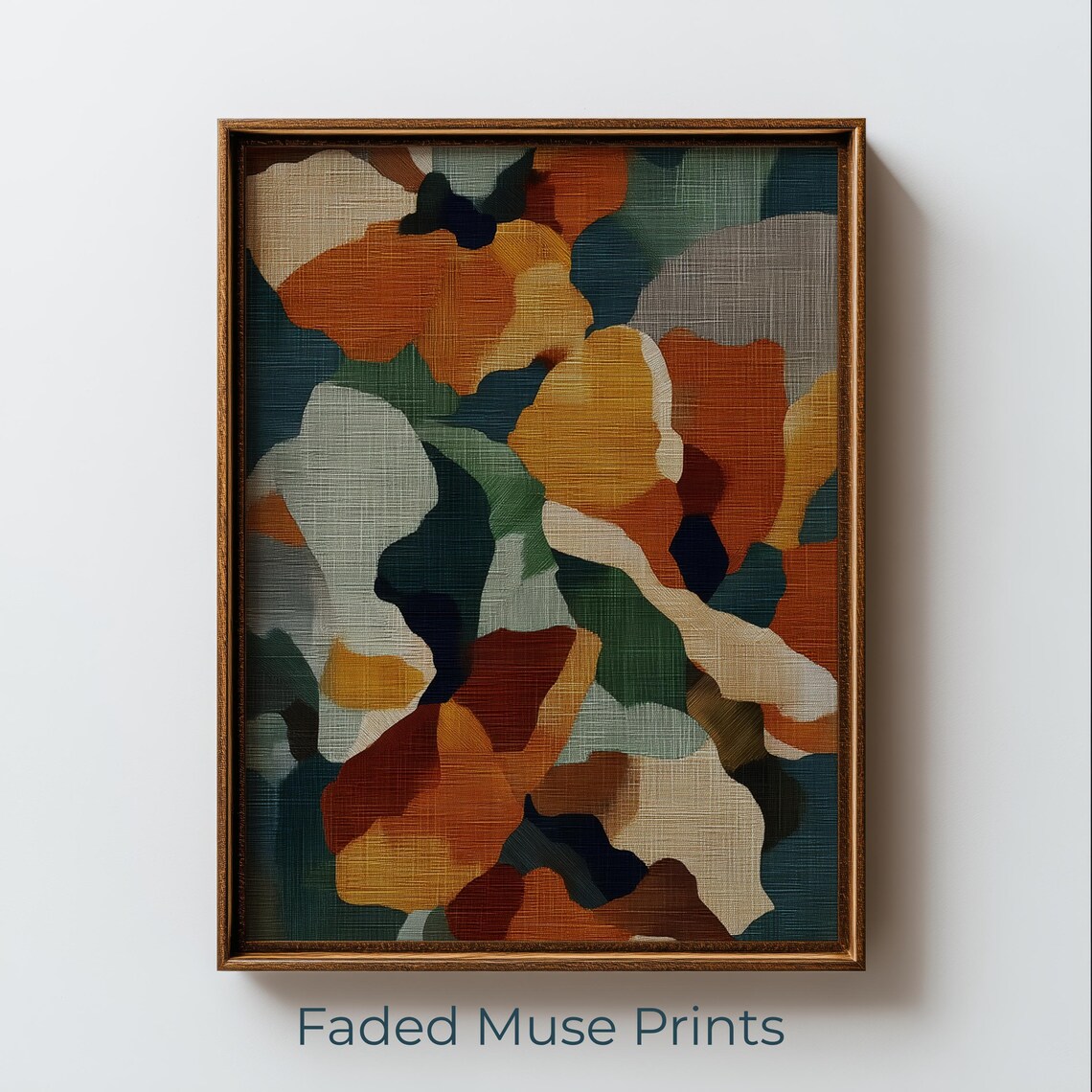 Midcentury Modern Floral Art Print Boho Autumn Palette Digital Download 1311