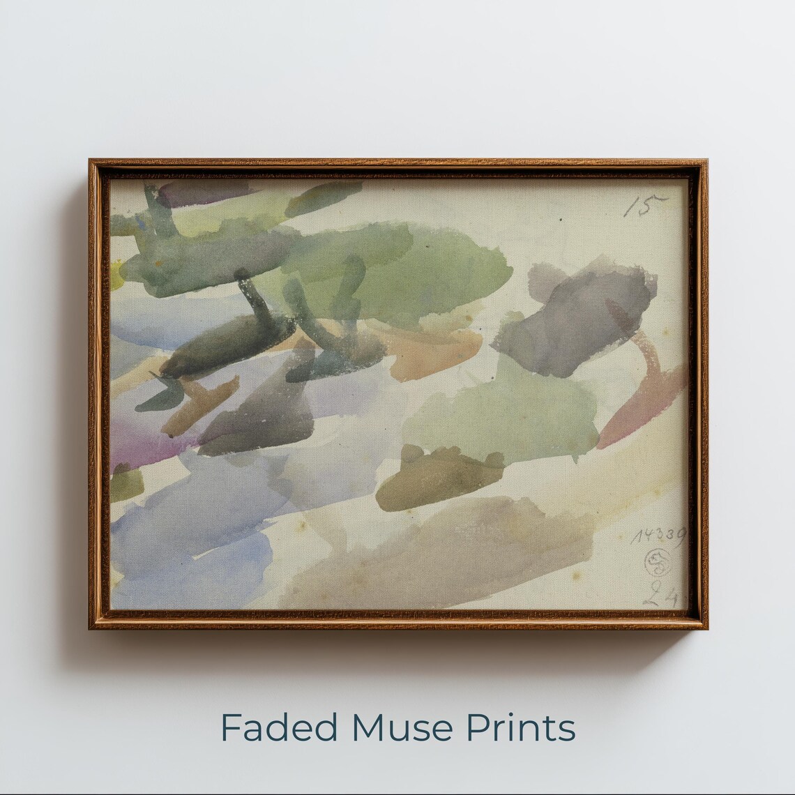 Abstract Organic Shapes, Bauhaus-Inspired Watercolor
