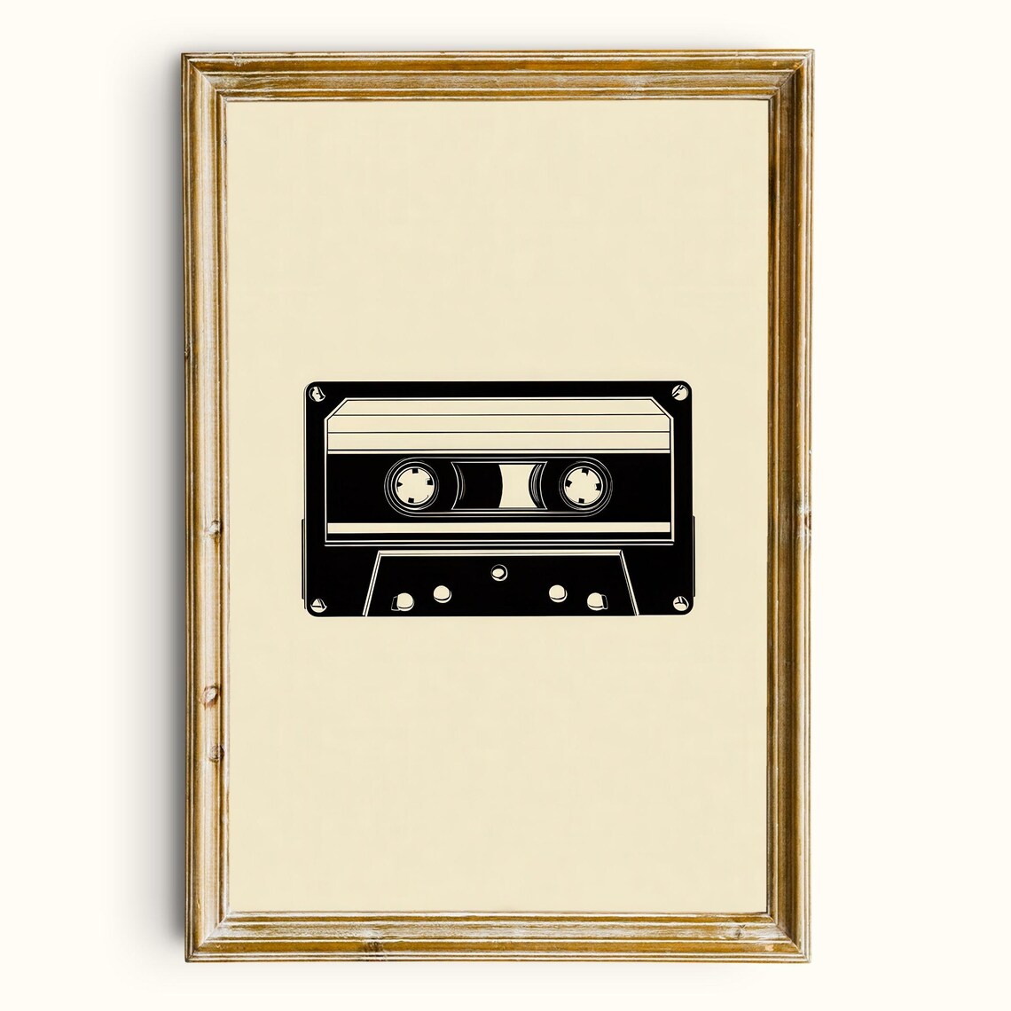 Retro Cassette Tape Print 80s Music Wall Art Digital Download