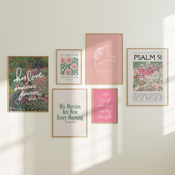 Christian Bible Verse Gallery Wall Set, Trendy Apartment Decor