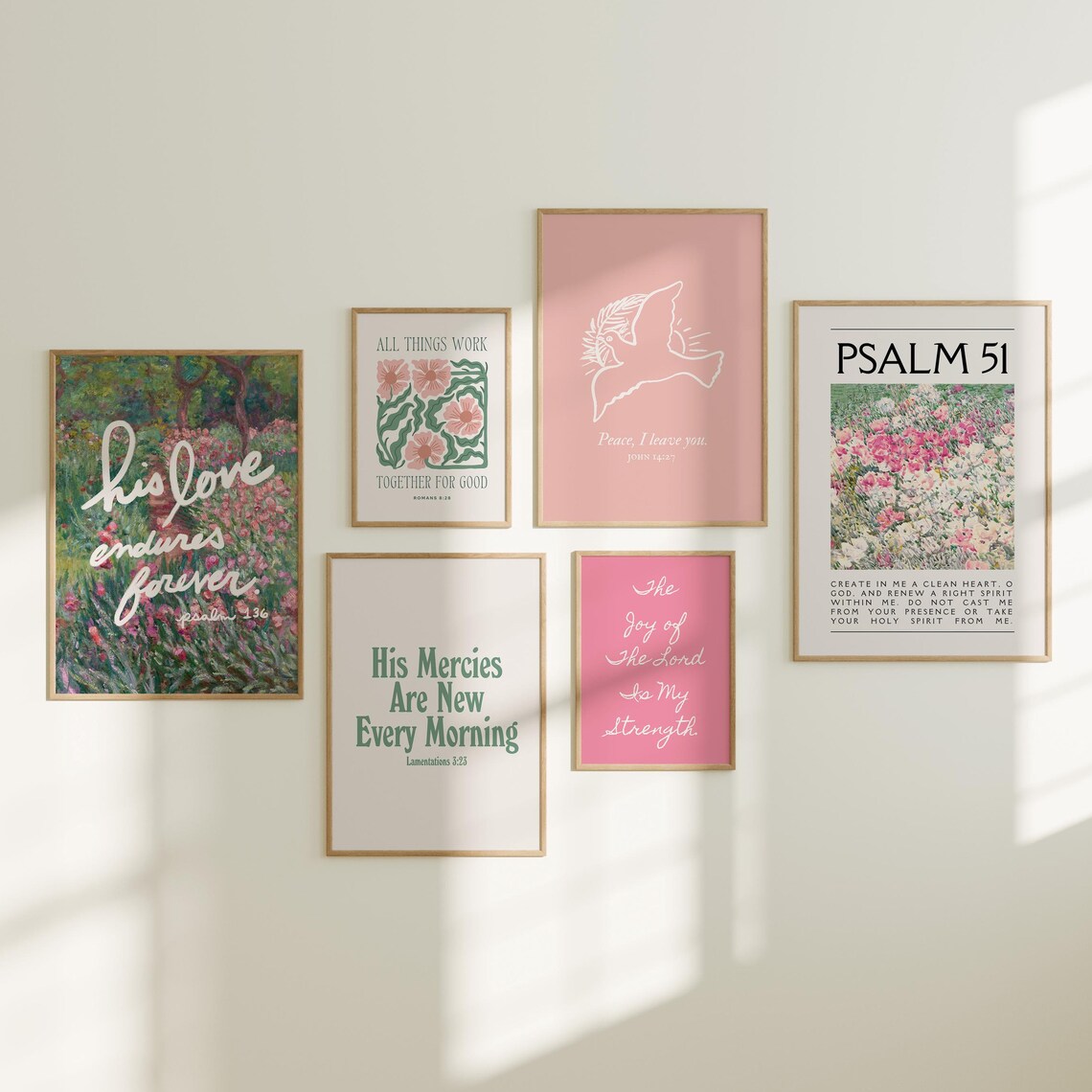 Christian Bible Verse Gallery Wall Set, Trendy Apartment Decor