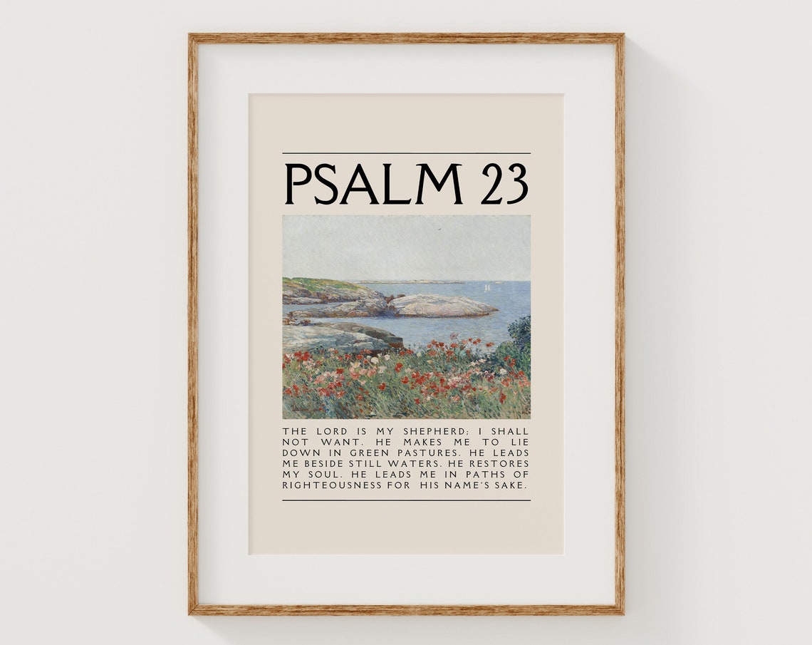 Psalm 23 Wall Art Christian Poster Christian Wall Art Room Decor Aesthetic Psalm 23 Wall Art Prints