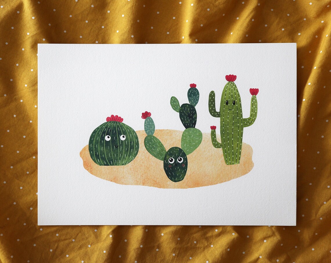 Cactus Watercolor Art Print, Botanical Poster - Image 2