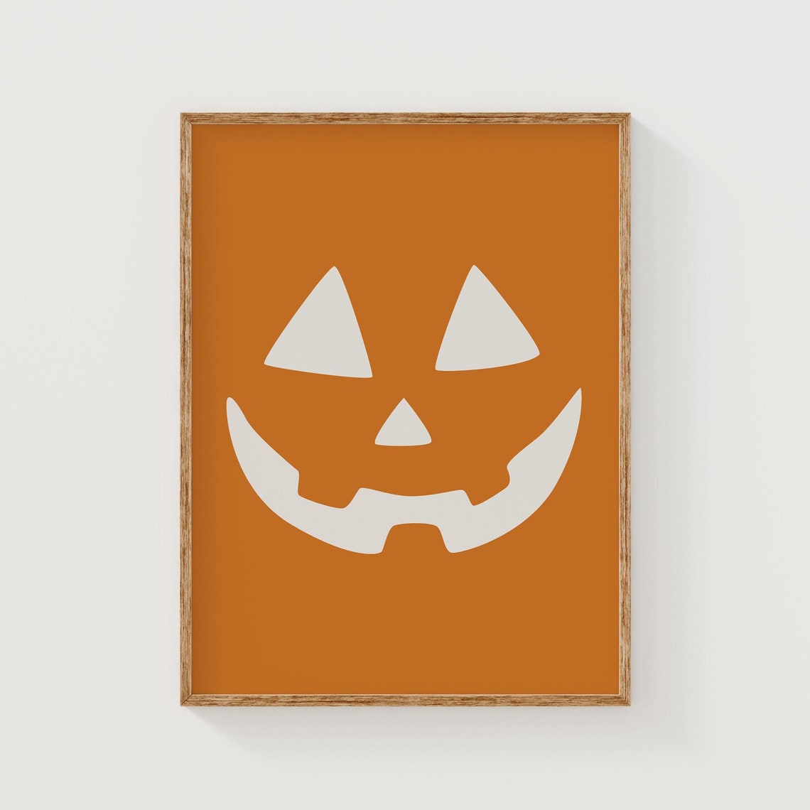 Jack O Lantern Pumpkin Face Icon Burnt Orange Halloween Poster