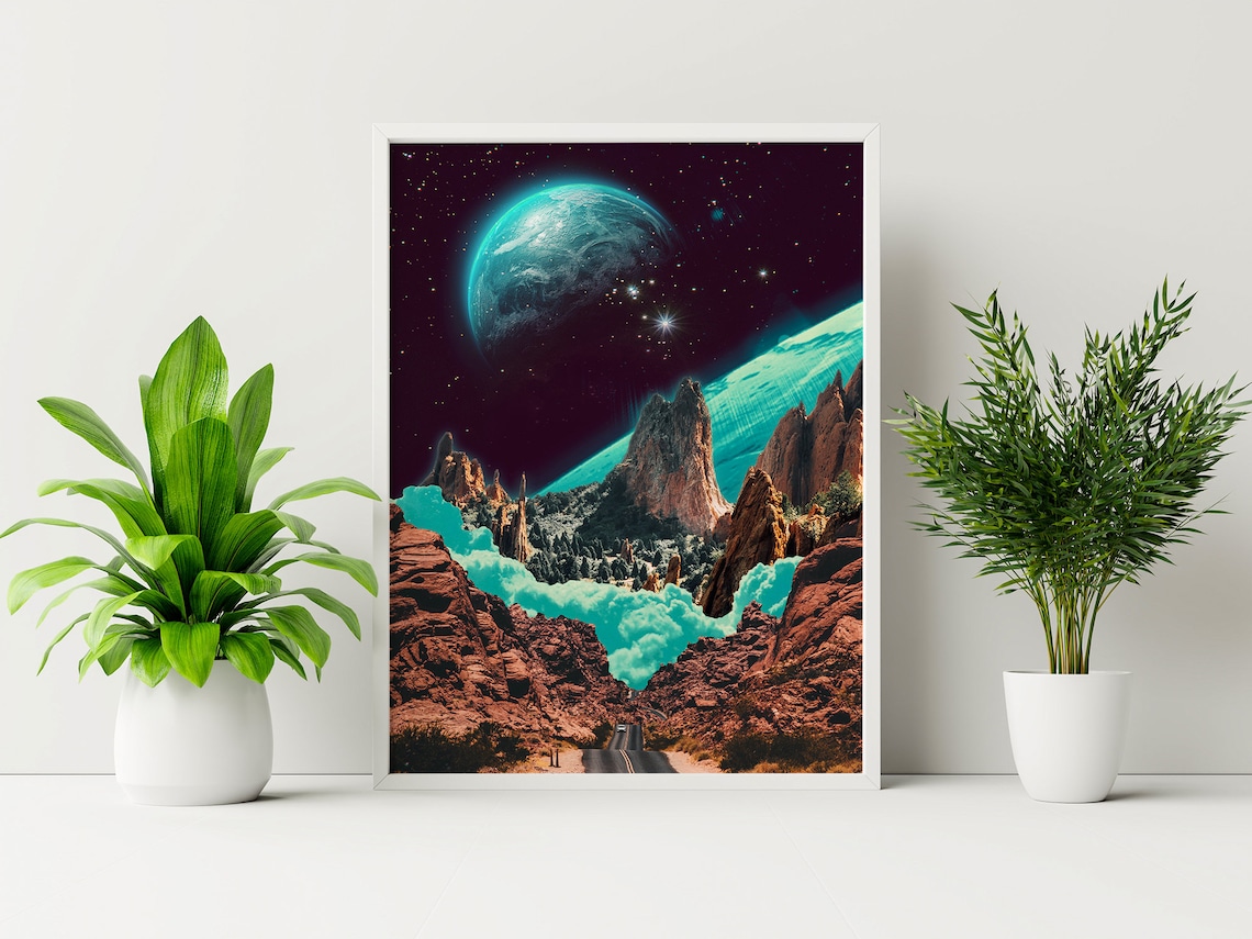 Surreal Landscape 4 Modern Art Collage Poster - Image 2