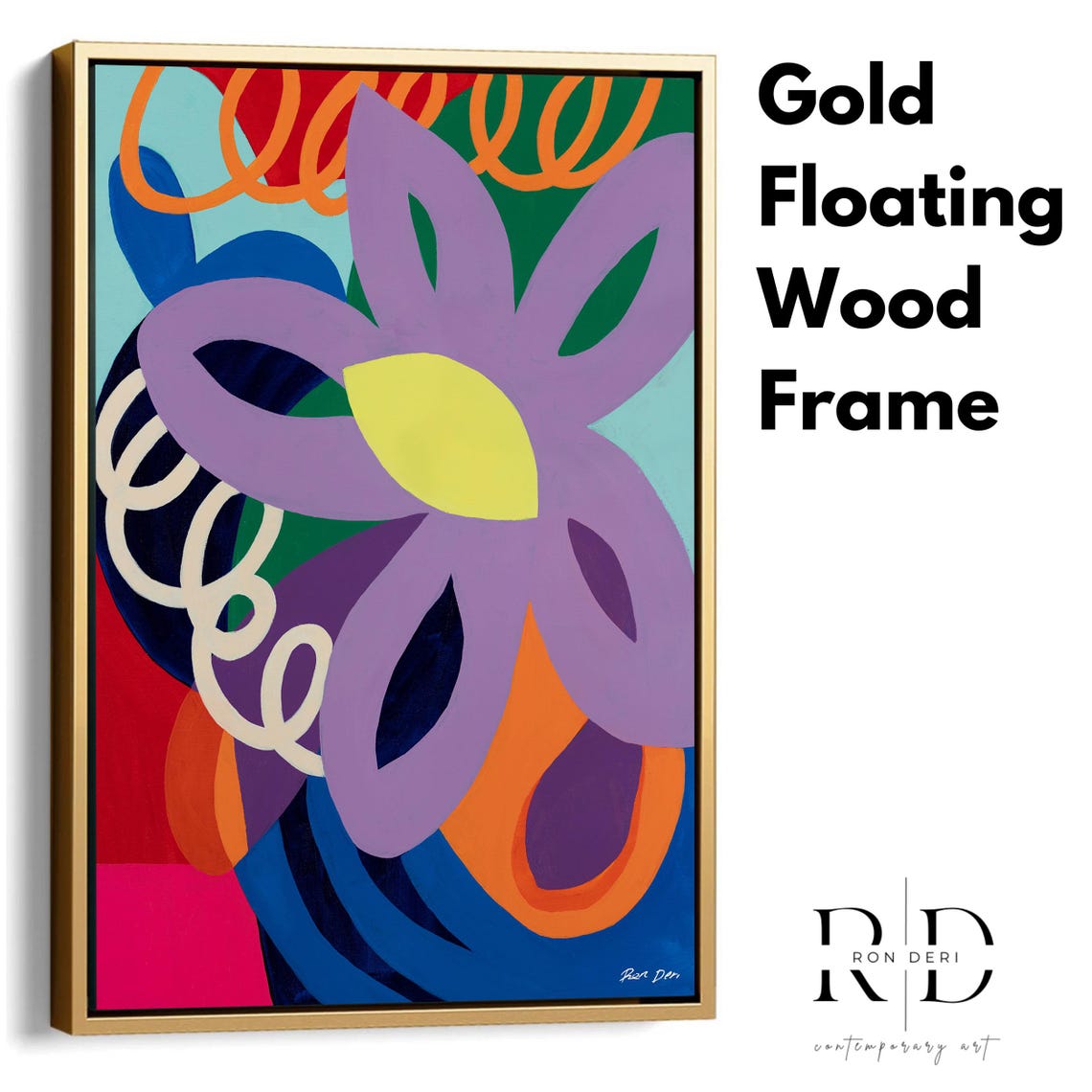 Abstract Flower Art Print Bold Colorful Wall Art Modern Botanical Decor Vibrant Home Office Artwork Large Framed Print - Image 2