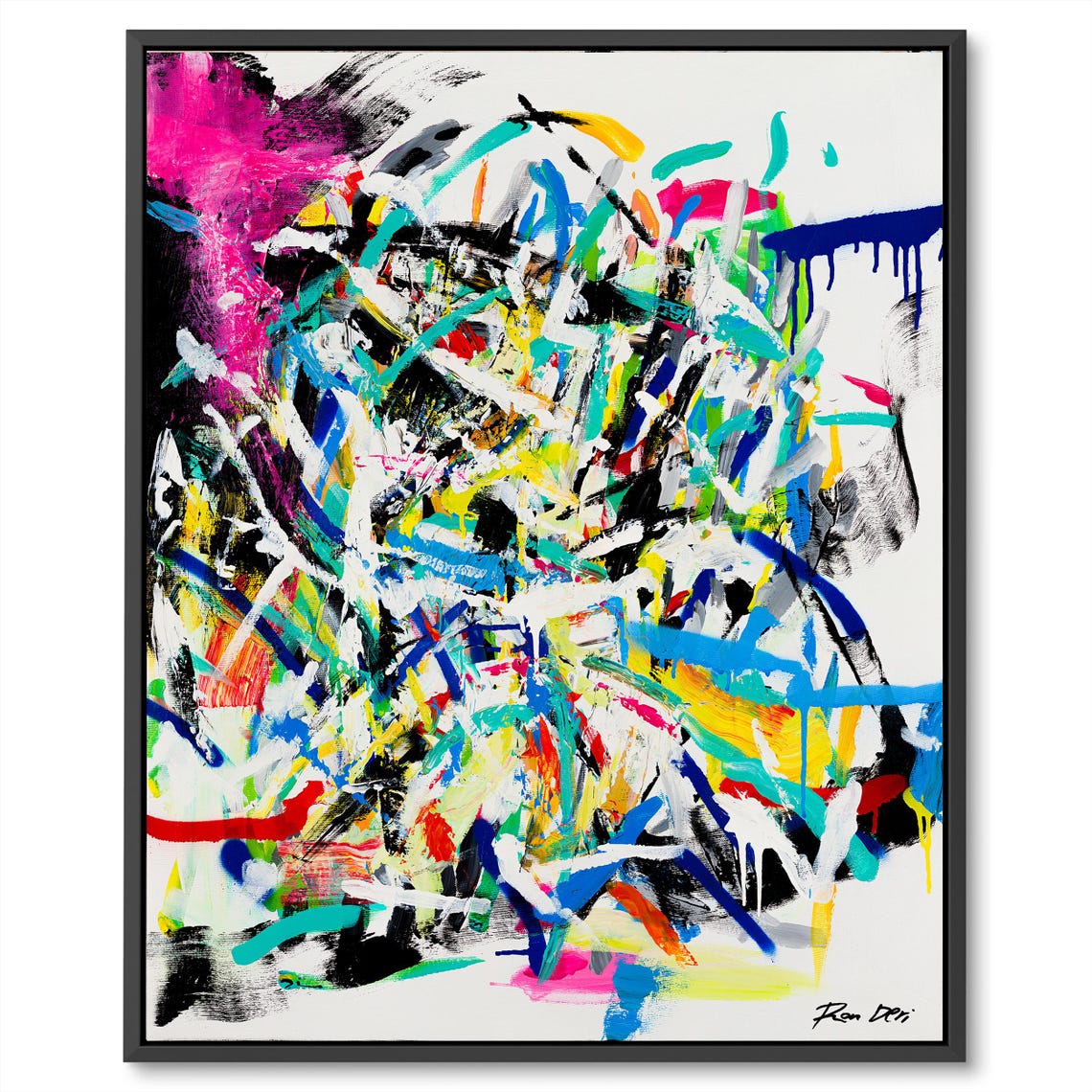 Explosion of Color Abstract Poster Vibrant Multicolor Splash Artwork - Image 4