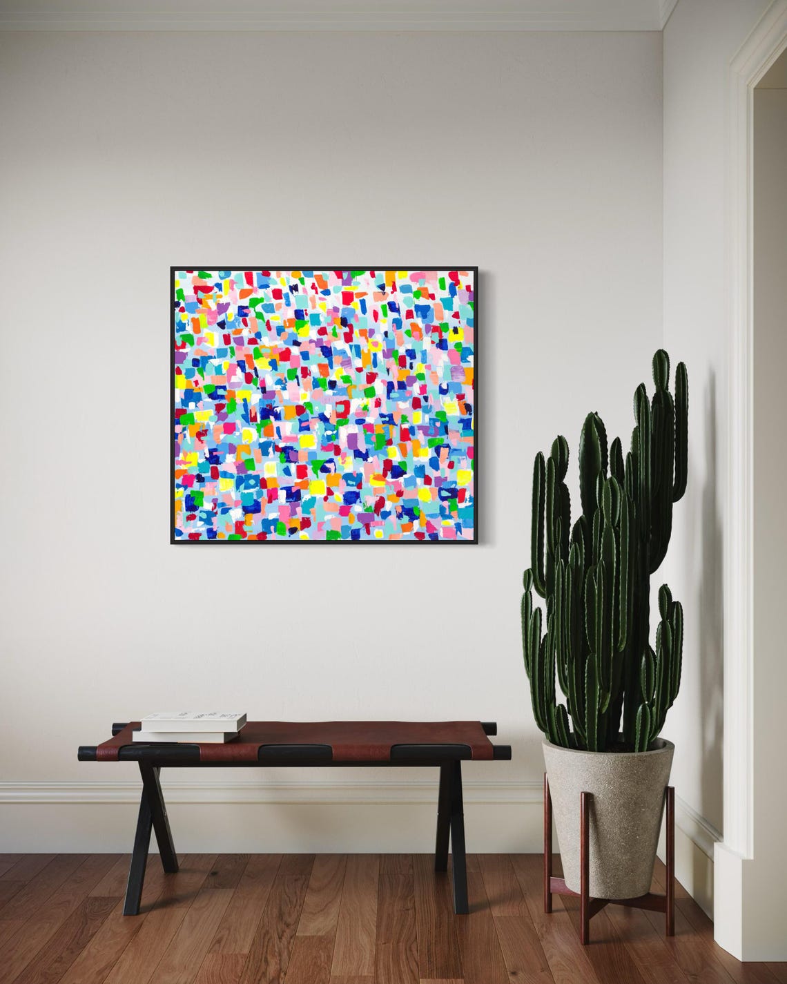 Kaleidoscope Colorful Confetti Brushstroke Swirl Abstract Poster - Image 2