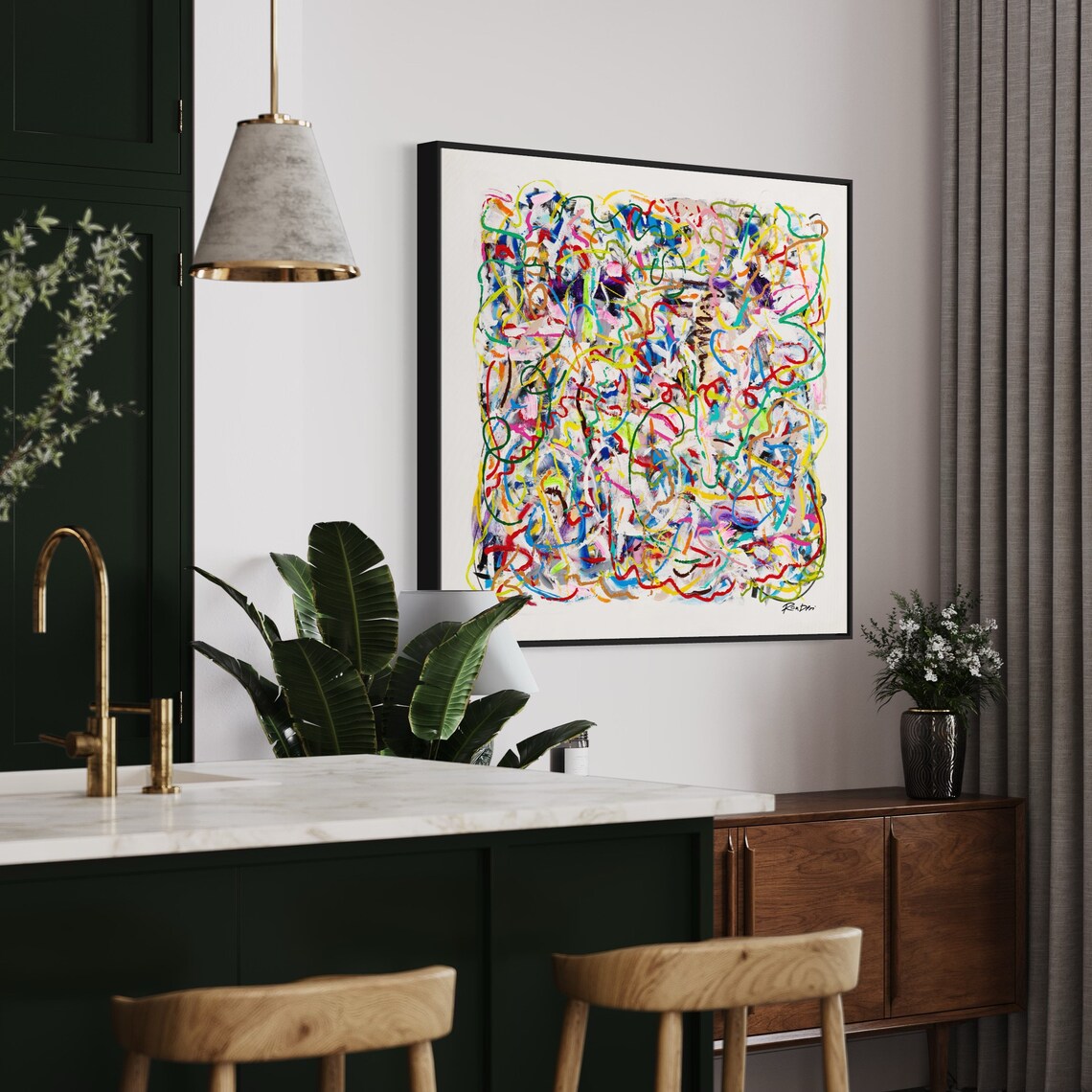 Colorful Abstract Modern Painting, Wall Art Print - Image 4