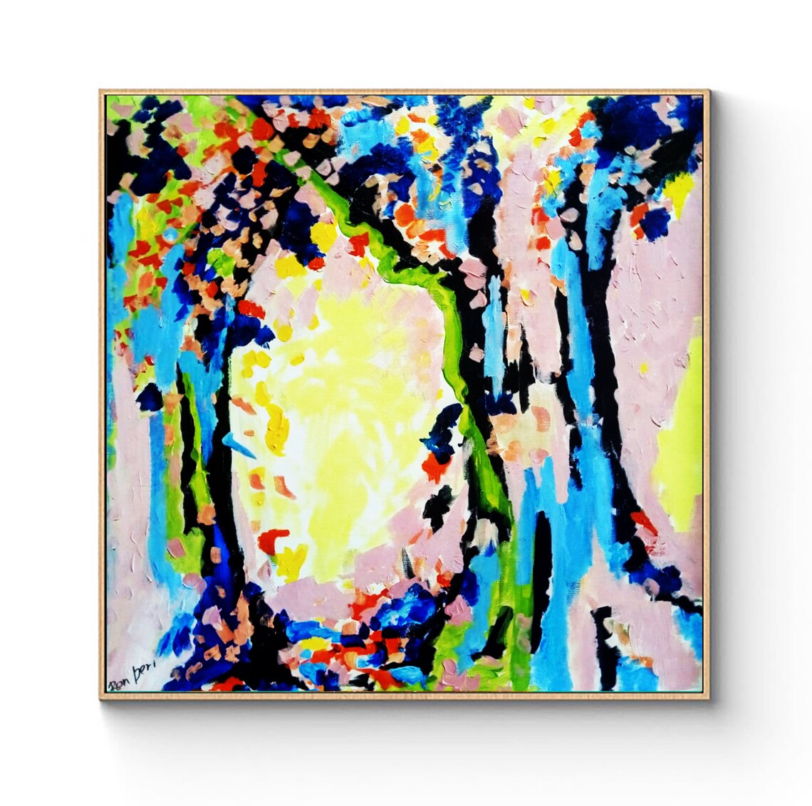 Rainbow Forest Large Abstract Acrylic Painting Wall Art Abstract Large Paintings Oversize Art Painting Tree On Acrylic Art - Image 4