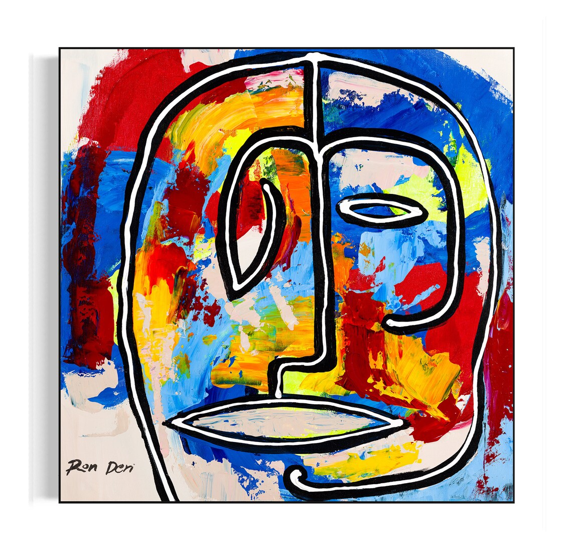 Abstract Face Wall Art Print, Colorful Bedroom Decor - Image 6