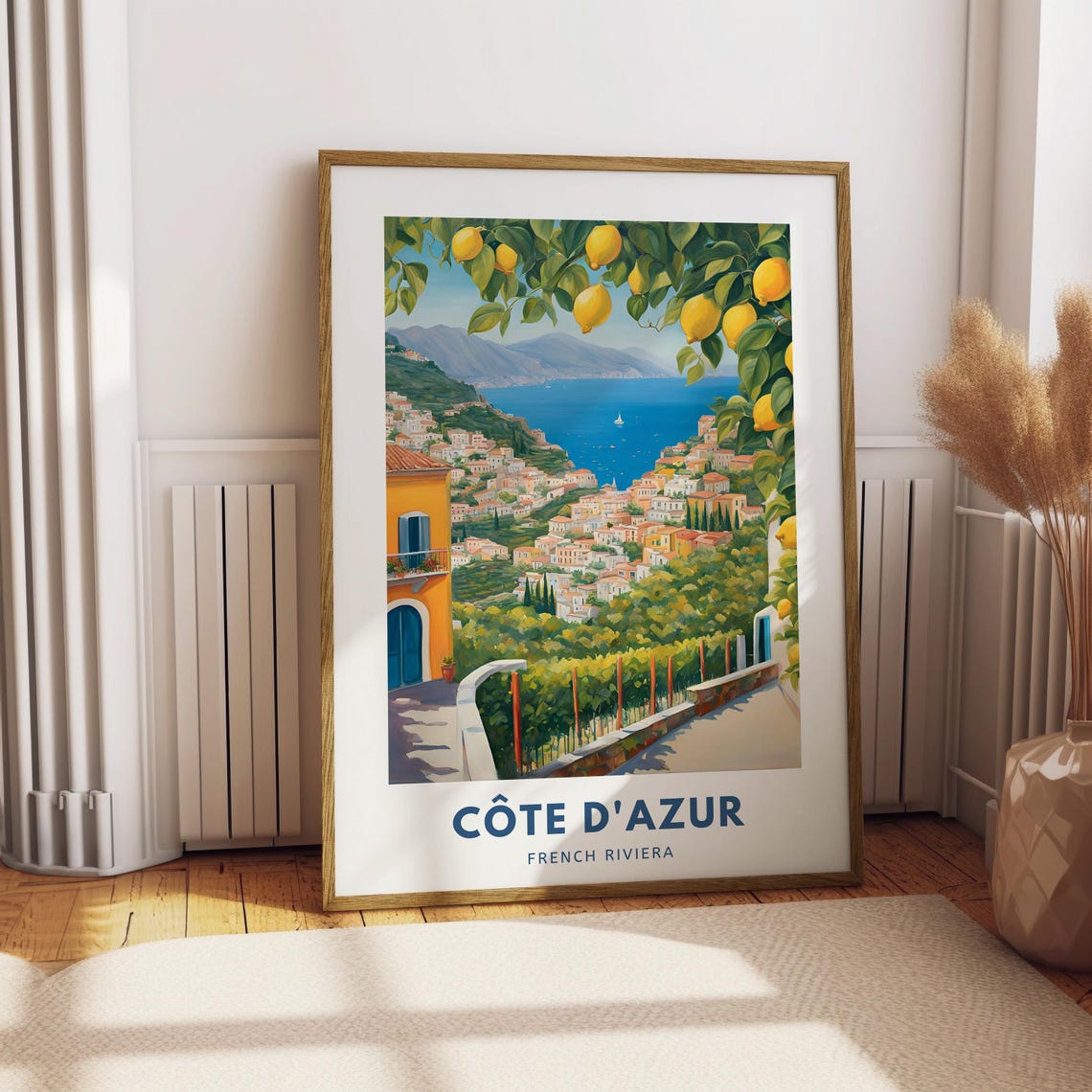 Cote Dazur Print French Riviera Travel Poster France Travel Wall Art French Riviera Coast Travel Gift Travel Memorabilia Honeymoon Gifts - Image 3