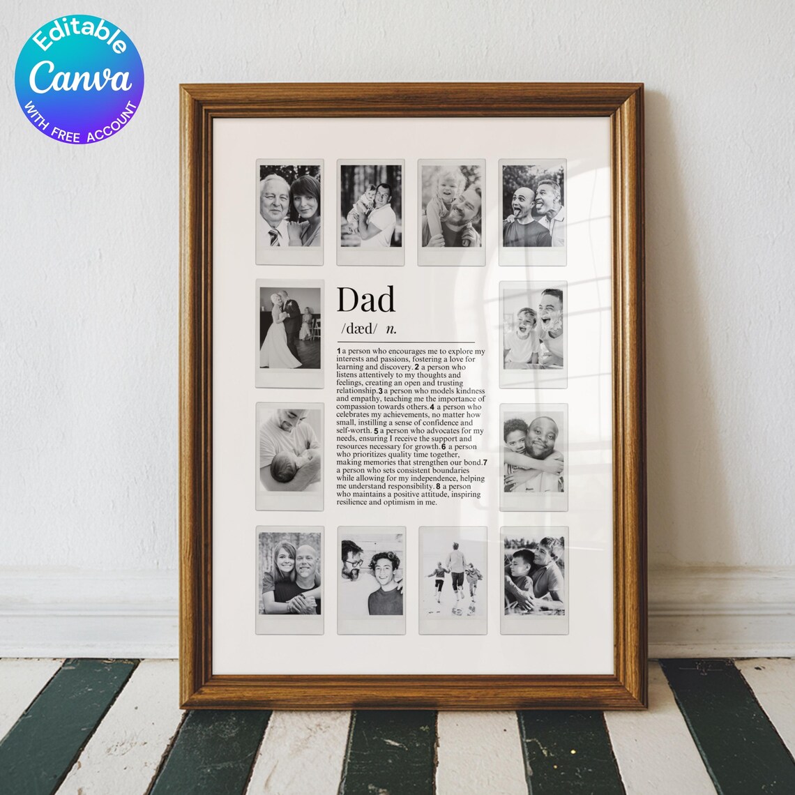 Dad Definition Customizable Photo Collage, Gift for Father - Image 2